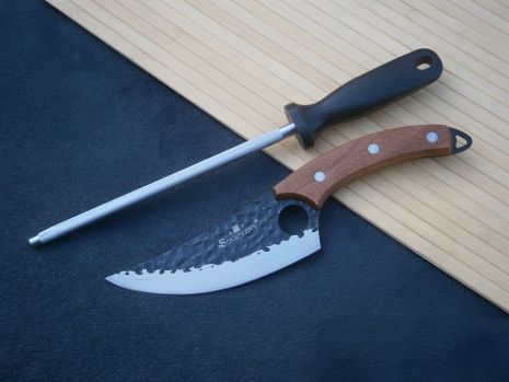 Кухонный нож Sonmelony RT-34 Fultang 27см с подарочным мусатом для заточки Кухонный нож Sonmelony RT-34 Fultang 27см с подарочным мусатом для заточки