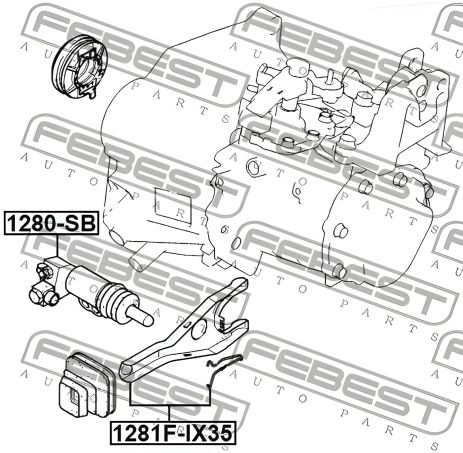 Зчеплення робочий циліндр KIA OPTIMA, HYUNDAI ELANTRA, HYUNDAI ix35, FEBEST (1280SB)
