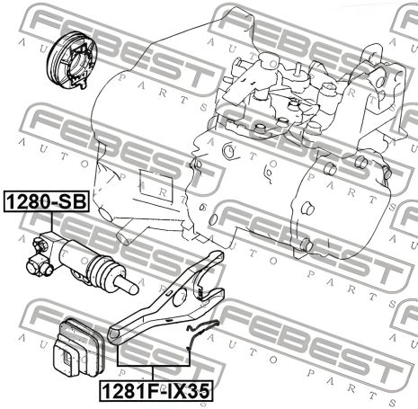 Цилиндр сцепления для KIA OPTIMA, HYUNDAI ELANTRA, HYUNDAI ix35, FEBEST (1280SB)