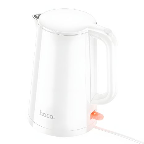 Електрочайник HOCO HE11, 1.7L, 1500-1800W, 0.75m, electric kettle (EU) White