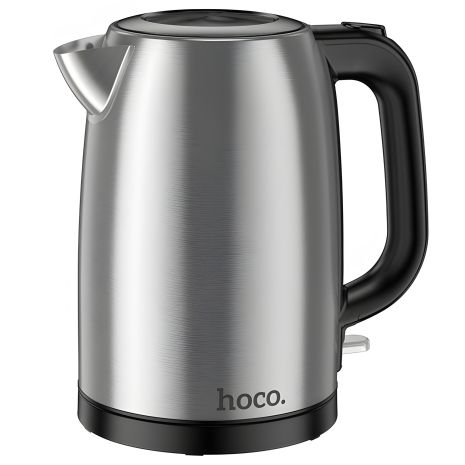 Електрочайник HOCO HE12, 1.7L, 1850-2200W, Stainless Steel Electric Kettle (EU) Stainless Steel