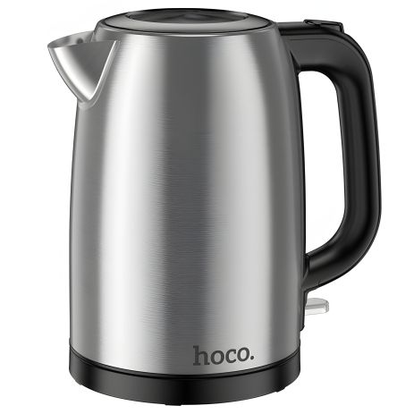 Електрочайник HOCO HE12, 1.7L, 1850-2200W, Stainless Steel Electric Kettle (EU) Stainless Steel
