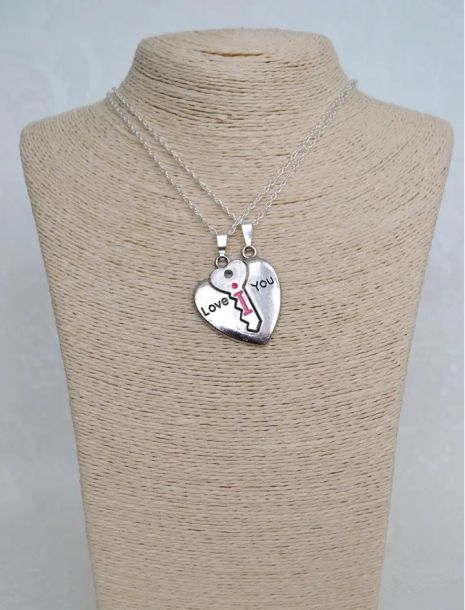 Парные подвески для двоих сердце и ключик I love you две половинки кулоны