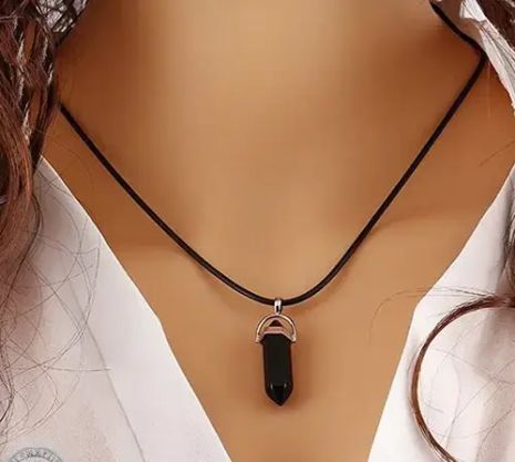 Кулон черный кристалл на шнурке карандаш подвеска амулет талисман Кулон черный кристалл на шнурке карандаш подвеска амулет талисман