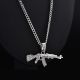 Шикарная модная подвеска автомат АК-47 UZI Supreme серебренный цвет кулон с кристалами стразы