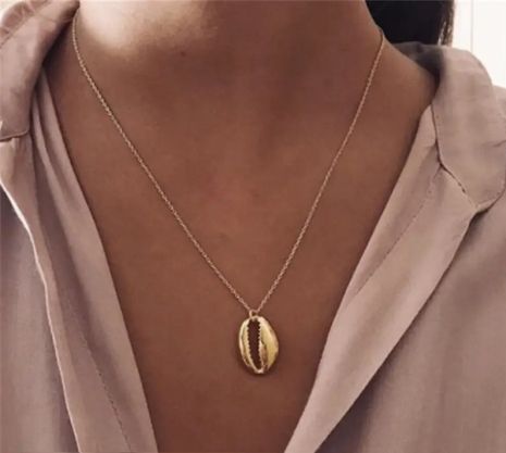 Кулон подвеска в виде ракушки с ракушками золотое ожерелье кофейное зерно