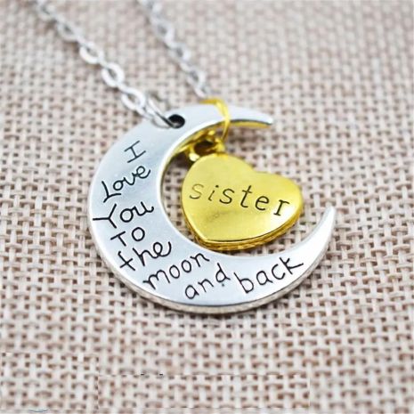 Вишукана Підвіска SISTER I Love You To The Moon And Back модний кулон для сестри друзів