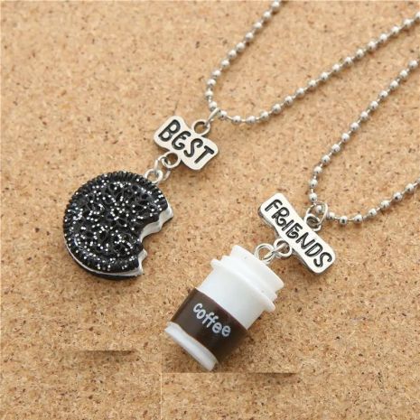 Парные кулоны для друзей BEST FRIENDS Oreo coffee две половинки лучшие друзья