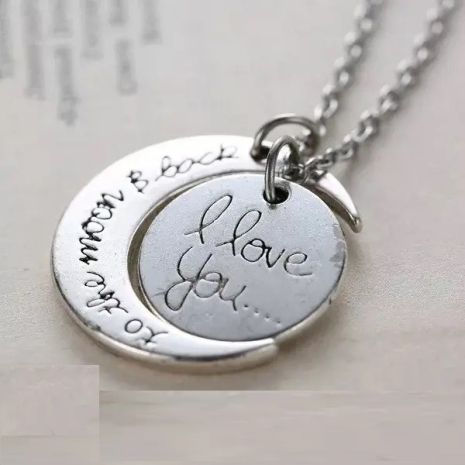 Изысканная Подвеска I Love You to the Moon and Back модное кулон колье для влюбленных