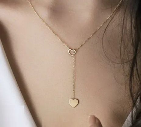 Кулон с сердцем подвеска двойное сердце сердце маленькое