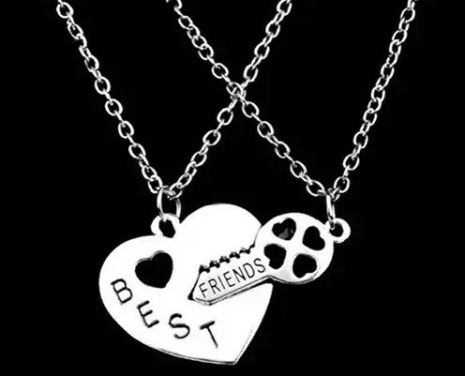 Парные подвески Best friends сердце и ключик лучшие друзья кулоны для подруг