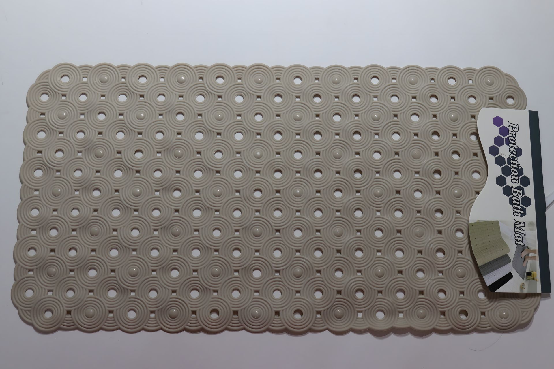 Килимок антиковзький у ванну на присосках 69*37 см 1806/beige Circle Килимок антиковзький у ванну на присосках 69*37 см 1806/beige Circle