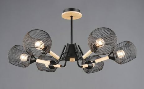 Люстра Чорний+Дерево N6620/6 Люстра Чорний+Дерево N6620/6