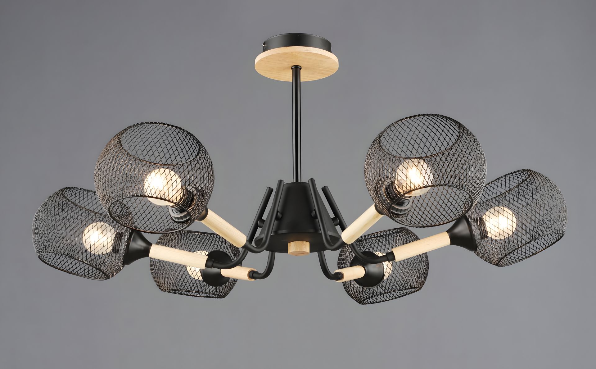 Люстра Чорний+Дерево N6620/6 Люстра Чорний+Дерево N6620/6