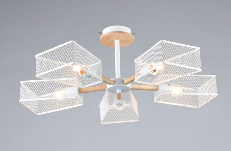 VALESO B N6687/5 Люстра Белый + Дерево