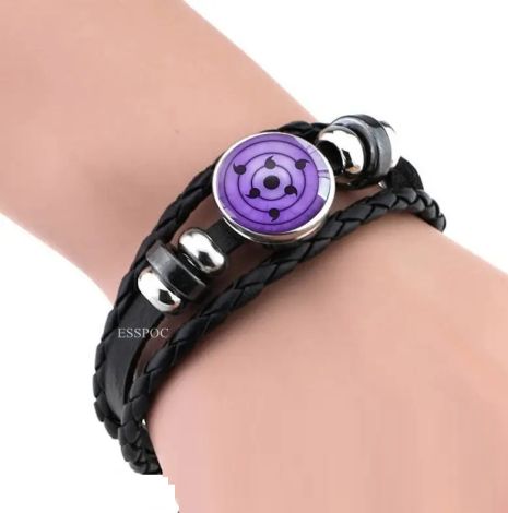 Кожаный браслет шаринган Наруто Sharingan Shippuuden в виде глаз Аниме амулет Naruto