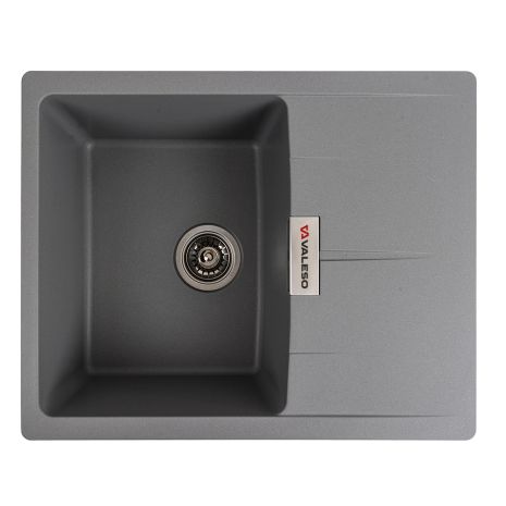 Гранитная мойка для кухни VALESO 6250 ZIRKONE матовый Серый металлик