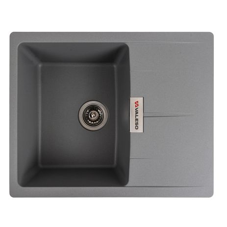 Гранитная мойка для кухни VALESO 6250 ZIRKONE матовый Серый металлик