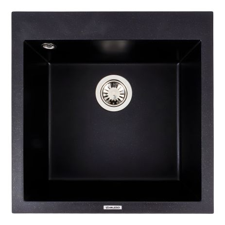 Гранитная кухонная мойка VALESO GALAX 5050 матовая Черный металлик