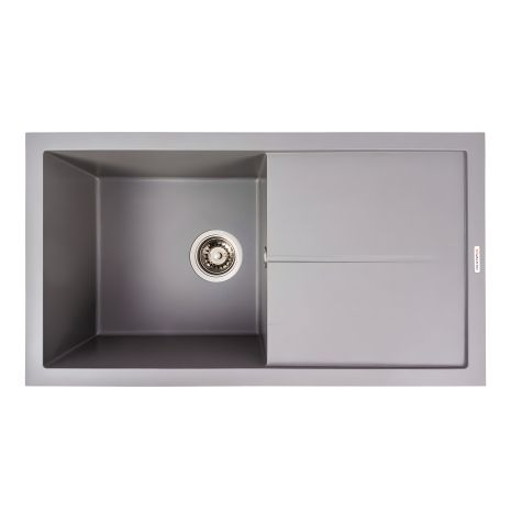 VALESO SOLID 7843: гранитная мойка для кухни, матовая, серый металлик
