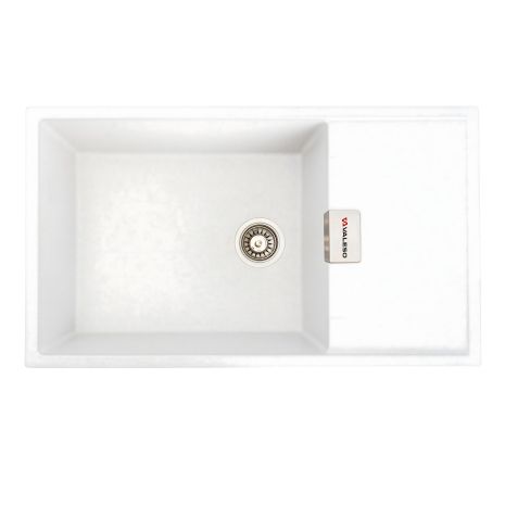 Гранітна мийка для кухні Valeso Diamond 8650, біла крапка Гранітна мийка для кухні Valeso Diamond 8650, біла крапка