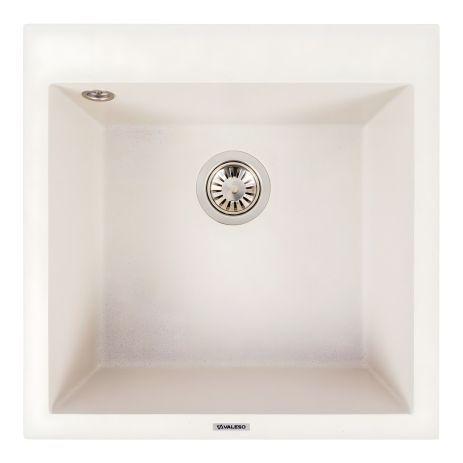 Кухонная мойка гранитная VALESO GALAX 5050 белая матовая с точками