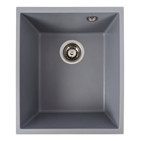 Гранітна кухонна мийка VALESO ROXY 3744 матова Сірий металік