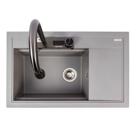 Гранитная мойка для кухни VALESO ATRUM 7950 матовая Серый Мусон