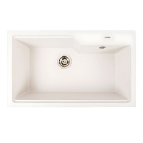 Гранітна мийка для кухні VALESO NIKA 7545 матова біла в крапку Гранітна мийка для кухні VALESO NIKA 7545 матова біла в крапку