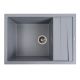 Кухонная гранитная мойка VALESO 7050 CASCADA, матовый серый металлик