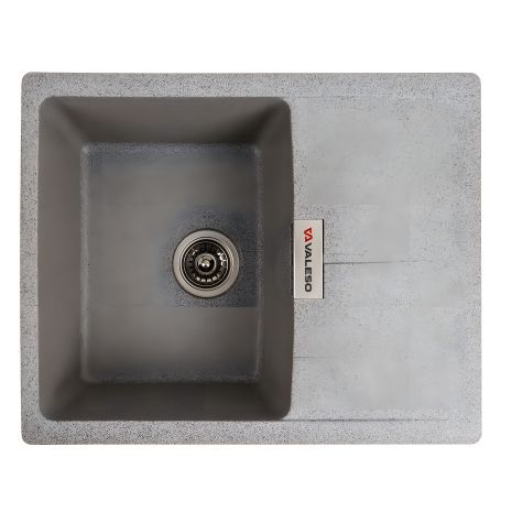 Гранітна мийка для кухні VALESO ZIRKONE 6250, матова сіра