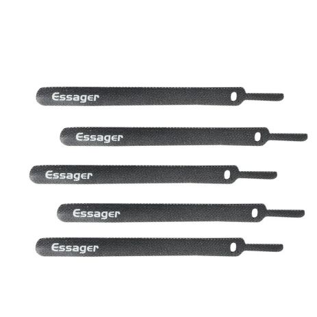 Органайзер для кабеля Essager KBC01 Cable Organizer с липучкой, комплект 20шт, Black