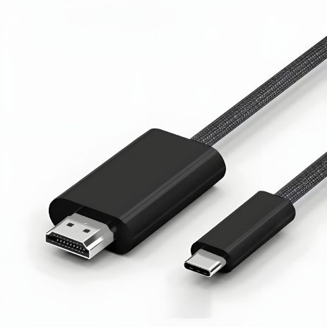 Адаптер-кабель Type-C to HDMI 4K 30Hz, 2K 75Hz 1.8m, пластик, нейлон, Black (TH001-PN18K-430)