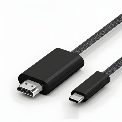 Кабель адаптер Type-C to HDMI 4K 30Hz, 2K 75Hz 1.8m, пластик, нейлон, Black (TH001-PN18K-430)