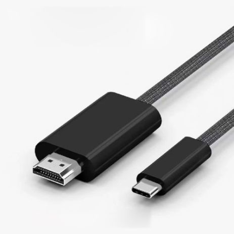 Кабель-адаптер Type-C to HDMI 4K 30Hz, 2K 75Hz 1.8m, пластик, нейлон, Black (TH001-PN18K-430)