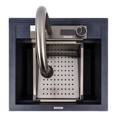 Кухонная гранитная мойка VALESO VIVA 5149 матовая Карбон