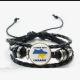 Браслет I STAND WITH UKRAINE карта Украины тризуб герб кожа