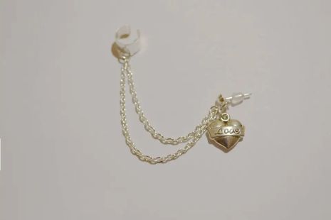Каф серце love кліпс на вухо без проколювання кліпси каф