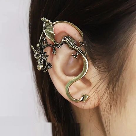 Кафф кліпс на вухо у формі Дракона Дракон Earcuff