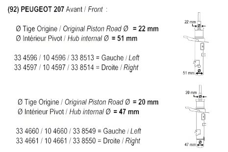 Амортизатор PEUGEOT 207, RECORDFRANCE (104661) Амортизатор PEUGEOT 207, RECORDFRANCE (104661)