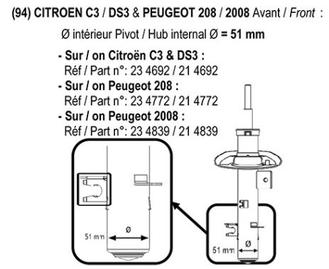 Амортизатор PEUGEOT 2008, RECORDFRANCE (104839)