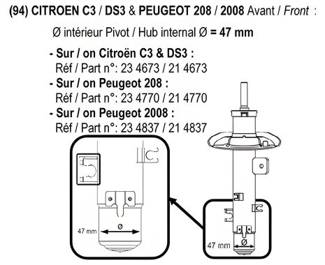 Амортизатор PEUGEOT 208, RECORDFRANCE (104770) Амортизатор PEUGEOT 208, RECORDFRANCE (104770)