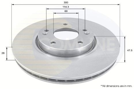 Диск гальмівний KIA CARENS, HYUNDAI TUCSON, HYUNDAI ix35, COMLINE (ADC1092V)