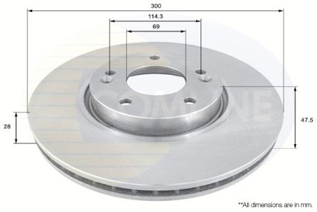 Диск тормозной KIA CARENS, HYUNDAI TUCSON, HYUNDAI ix35, COMLINE (ADC1092V)
