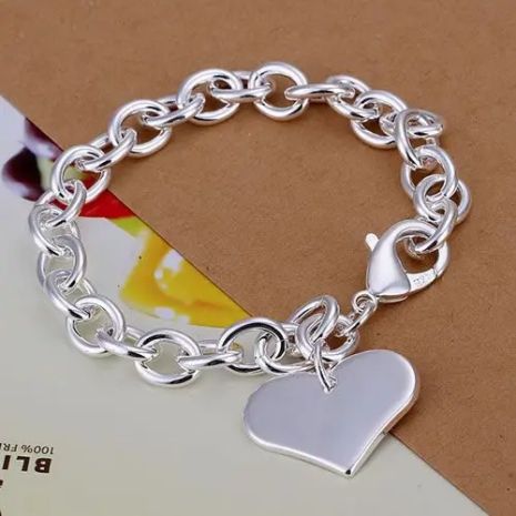 Браслет женский двойное сердце стерл. ср. проба тиффани tiffany