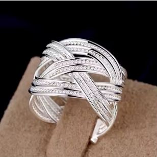 Жіноче широке кільце плетене стерл. ср. tiffany