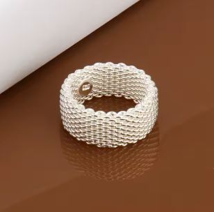 Женское широкое кольцо плетеное стерл. ср. проба tiffany