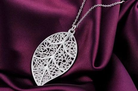 Подвеска кулон ажурный листочек стерл. ср. тиффани tiffany