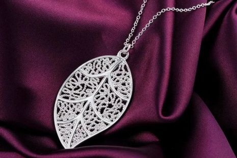 Підвіска кулон ажурний листочок стерл. ср. тиффані tiffany