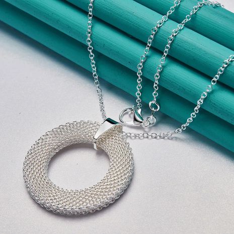 Подвеска сетчастый круг кольцо кулон стерл. ср. тиффани tiffany